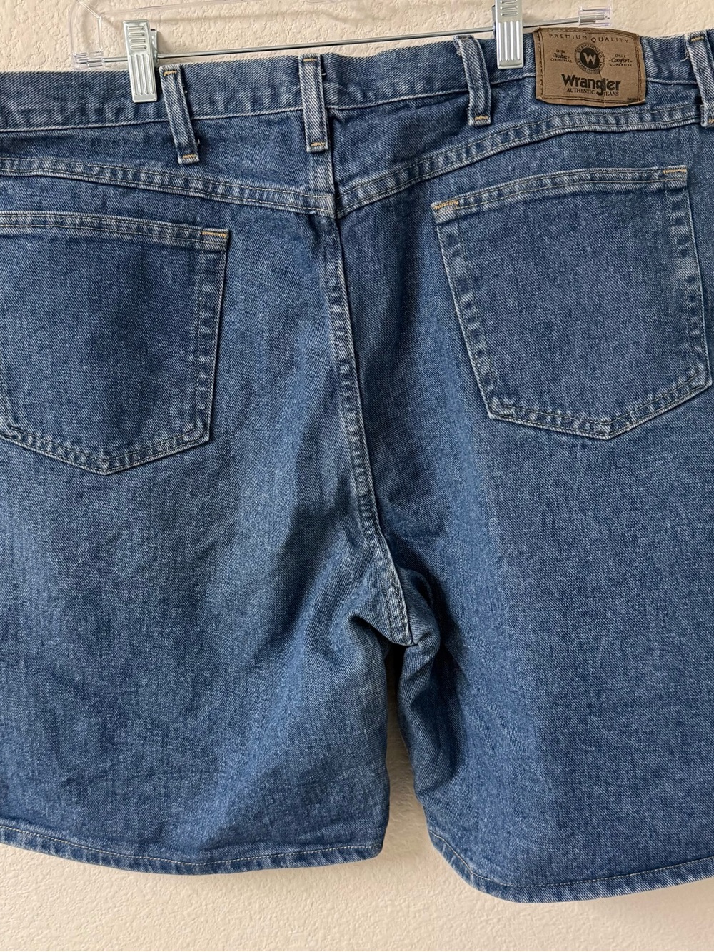 Wrangler Blue Jean Shorts with Tan Brand Patch - Picture 5 of 6